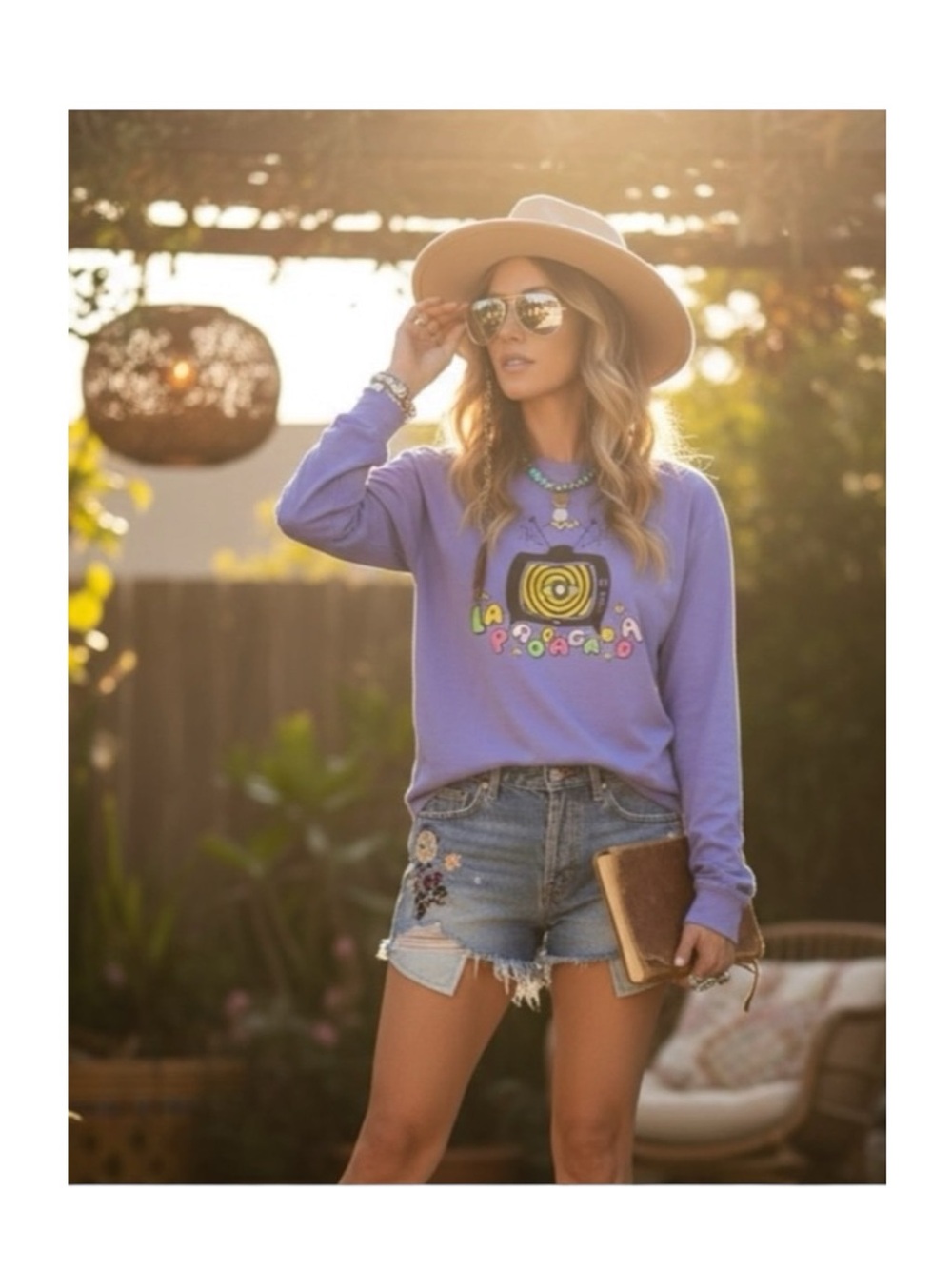 Deadstock: new Valfre ☻︎ La Propaganda TV Long Sleeve T Shirt ☻︎ Electric Lilac